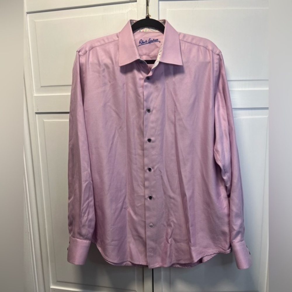 Robert Graham Long Sleeve Flip Cuff Button Down Dress Shirt Classic Style